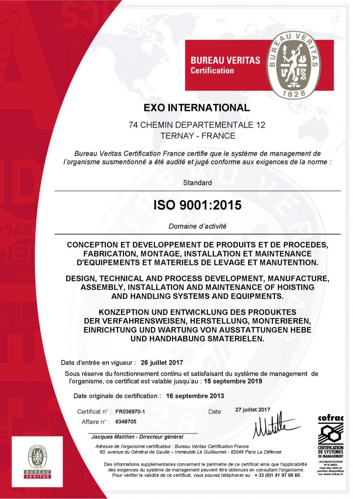 ISO 9001:2015 certificate